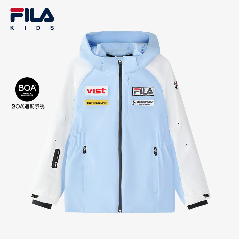FILA斐乐童装儿童专业滑雪服2024冬季新款女童中大童滑雪户外外套