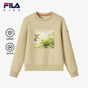 新款 FILA 秋季 EARTH联名系列斐乐儿童套头上衣童装 女大童卫衣 BBC