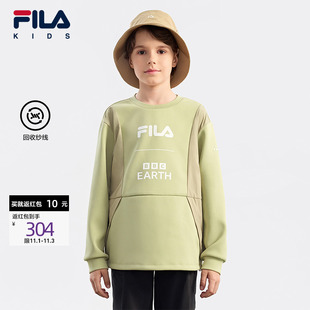 春秋季 FILA 儿童上衣套头衫 EARTH联名系列斐乐童装 男大童卫衣 BBC