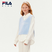 新款 HARVARD哈佛联名童装 FILA 长袖 2025秋季 女中大童假两件衬衫