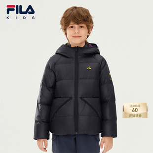 FILA 斐乐童装儿童双面穿羽绒服冬季款男女童连帽常规外套