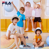 丝柔棉 FILA斐乐儿童夏季 新款 中大童男女童短袖 星球吸汗T恤潮
