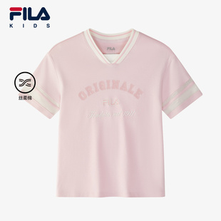 T恤2025夏季 斐乐童装 女童短袖 儿童纯棉上衣 新款 丝柔棉 FILA