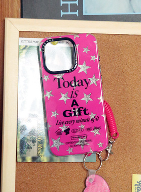 VAVENUE「礼物」Y2K辣妹甜酷美式复古星星闪粉手机壳15promax适用苹果iphone14手机壳原创设计小众13胜利大道