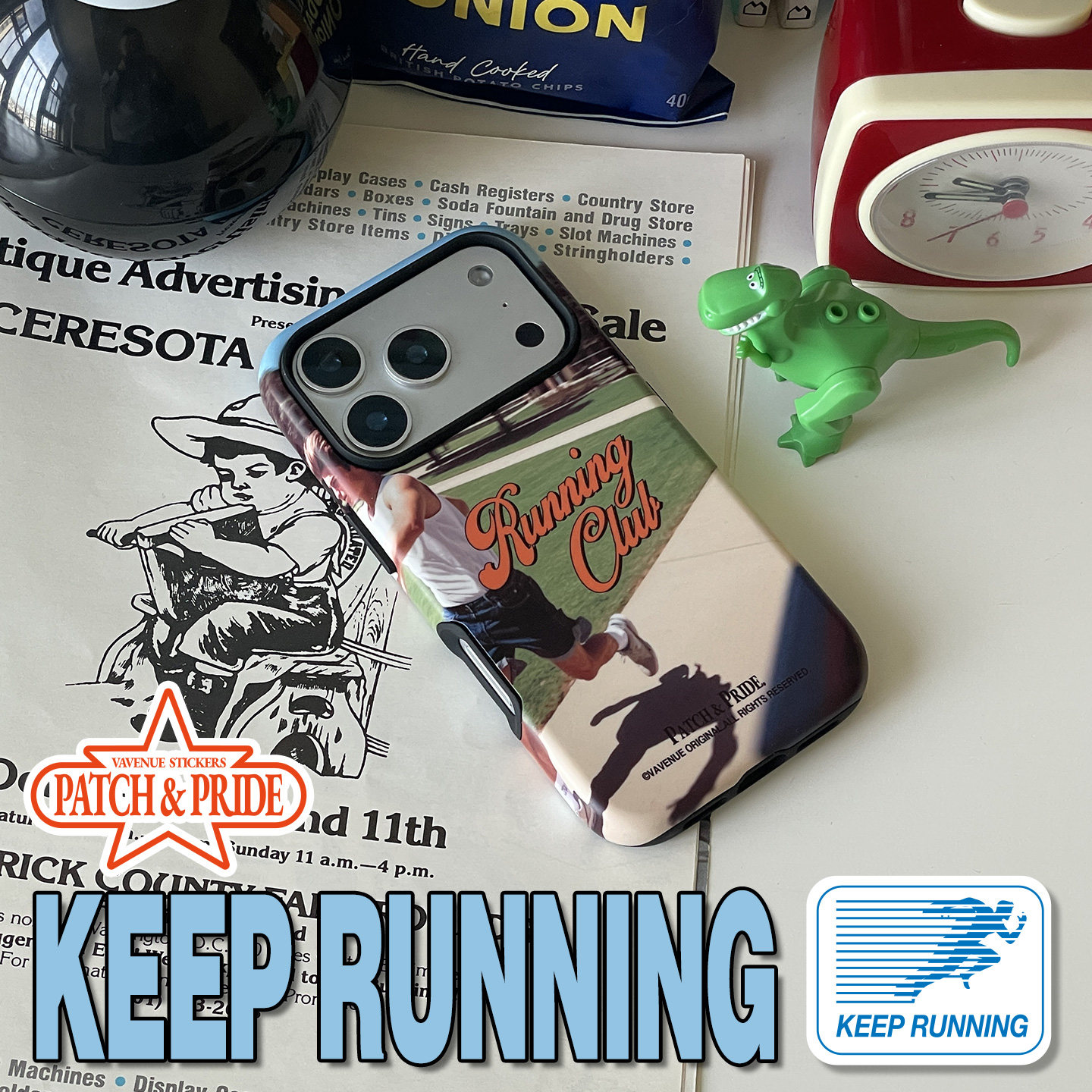 美式复古跑步苹果17pro手机壳