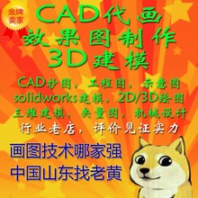 CAD代画3d效果图制作制图画图抄描图三维建模机械工业设计SW代做