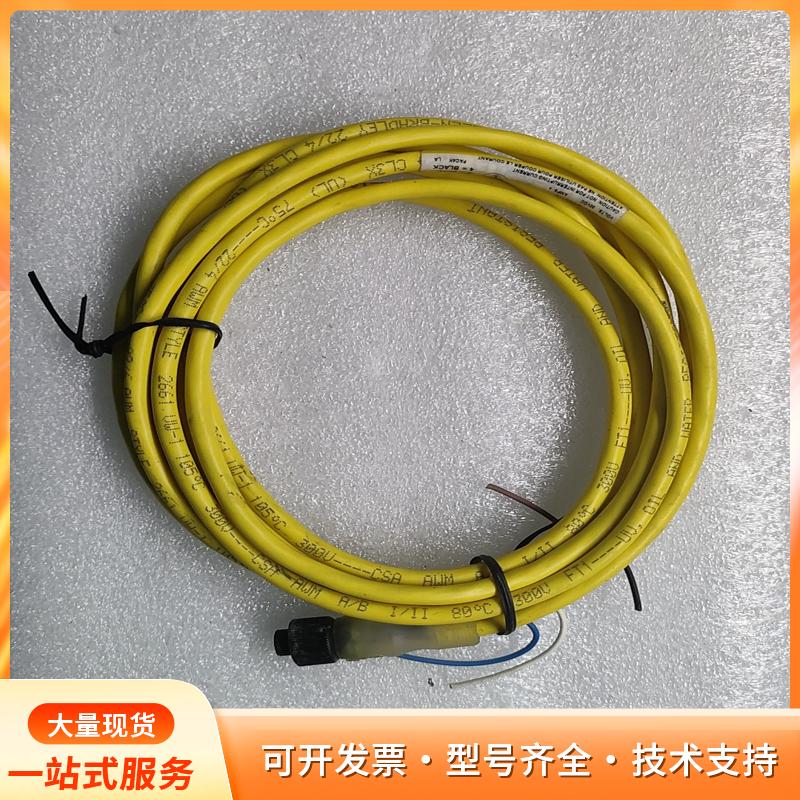 AB工业级连接线，型号889D-B4AC-10，黄色线身，P