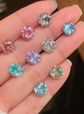 爆闪6mm/8mm钛钢玫瑰切耳骨钉