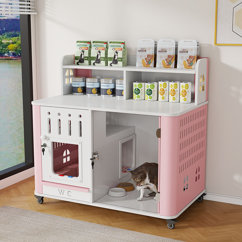 猫笼子猫砂盆带厕所一体家用室内实木猫柜猫屋小型宠物猫窝猫别墅