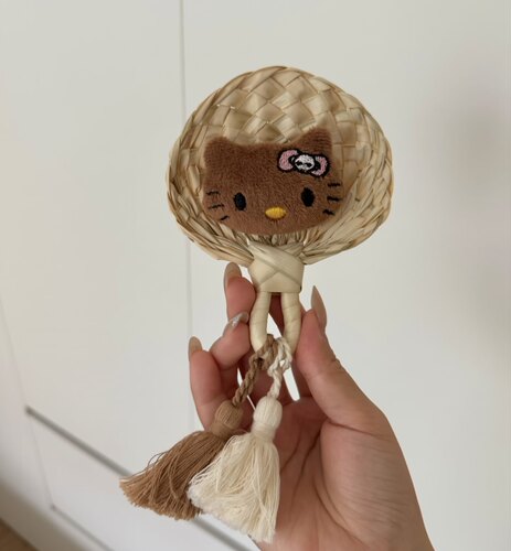 Kitty小蒲扇～度假风手工编织kt小挂饰少女心晒黑包包挂件