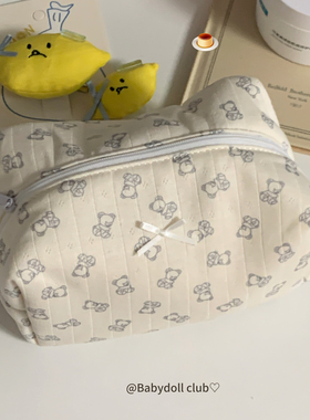 bm风！超级奶的颜色！小熊化妆包 旅行洗漱包卡通化妆品收纳包