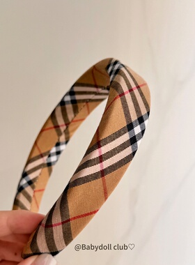 bbr经典复古格纹发箍！很适合秋天！法式优雅秋冬女百搭宽边头箍