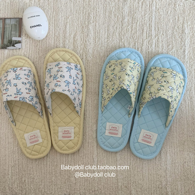 静音超软室内拖鞋~ 布艺拖鞋三层加厚底韩版家居透气可机洗拖鞋