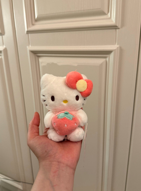 正版喔！草莓毛绒kitty小鼻噶款搭配小包包绝了hellokitty包挂件