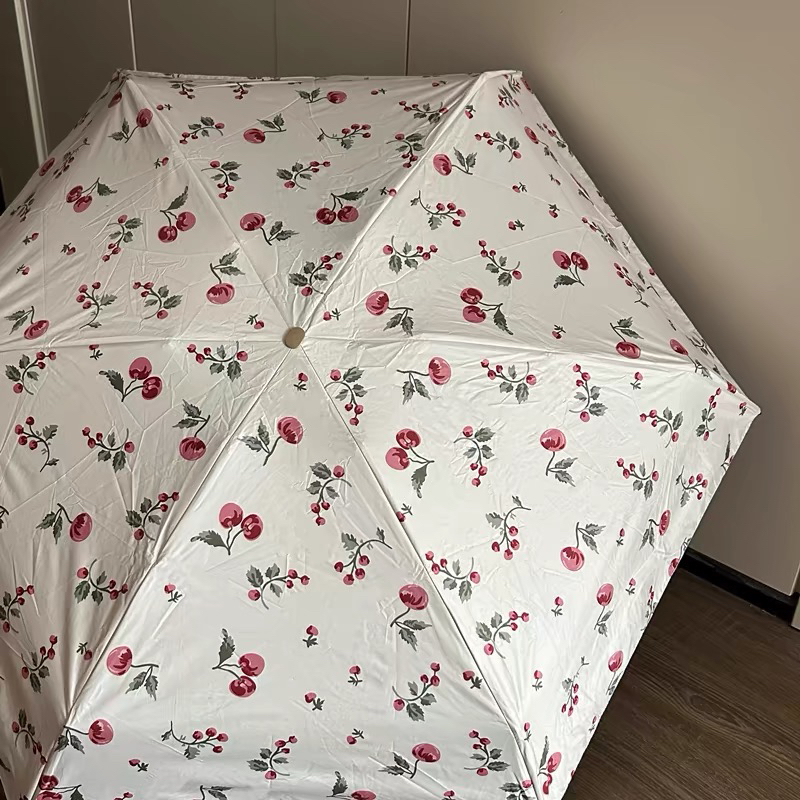 比手机还小的伞！韩系小樱桃伞女晴雨两用遮阳伞防紫外线太阳伞