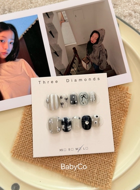 jennie同款～纯手工穿戴甲！小众花朵晕染线条猫眼设计款显白美甲