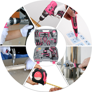 希孟多功能家用工具老虎钳电动螺丝刀榔头维修家庭工具箱组合套装