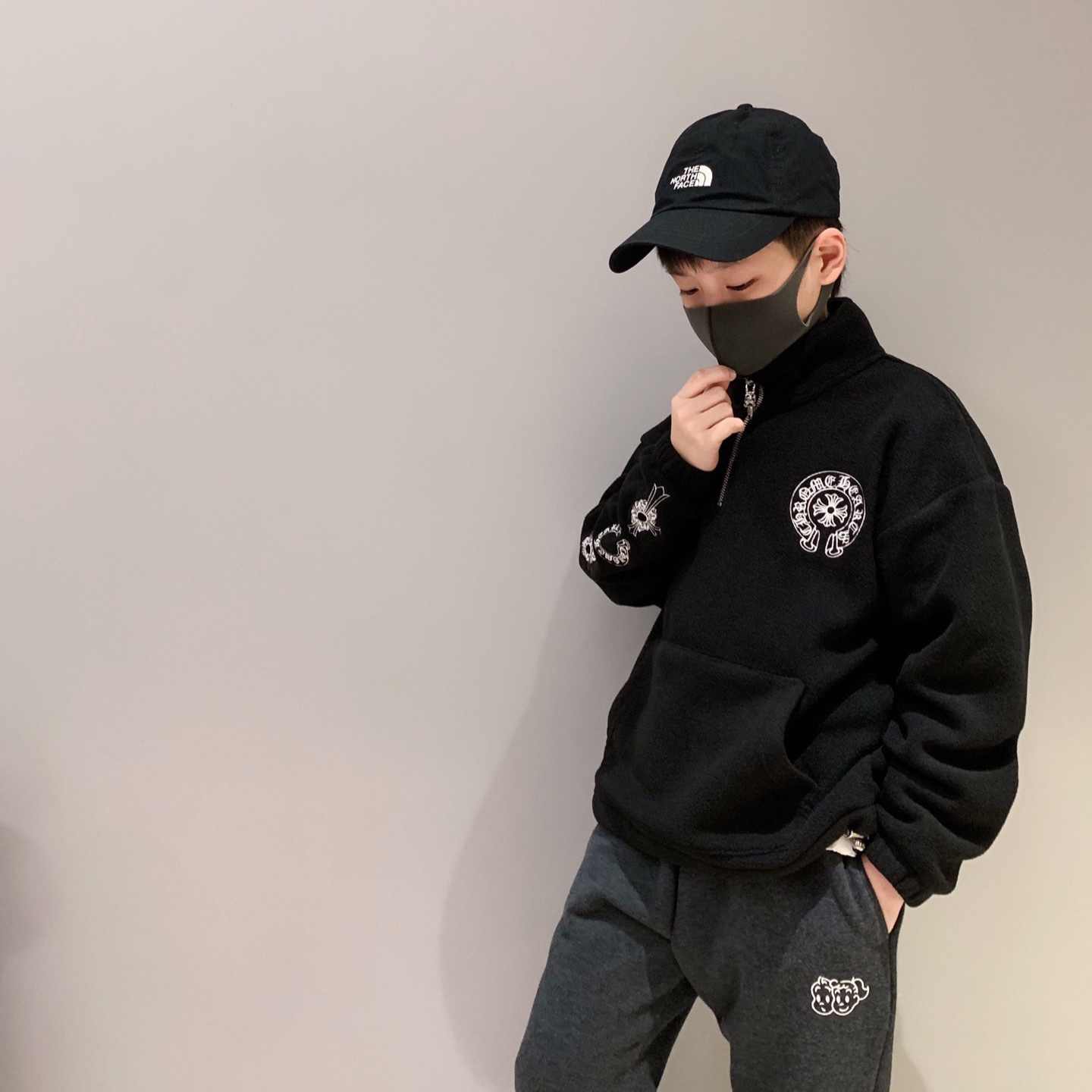 双面摇粒绒保暖套头卫衣外套