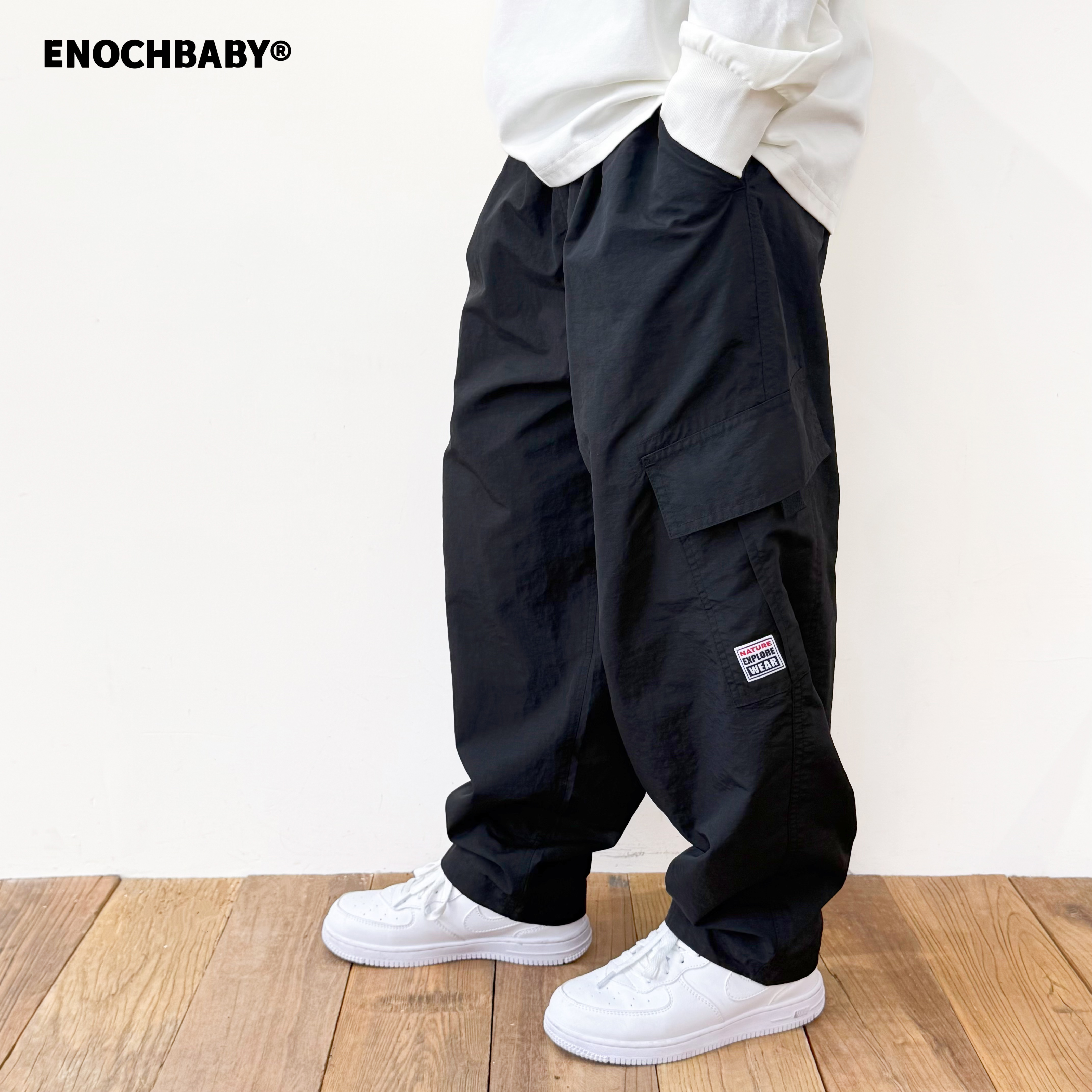 ENOCHBABY男童宝宝休闲裤新款秋季速干工装裤男童户外运动裤子薄