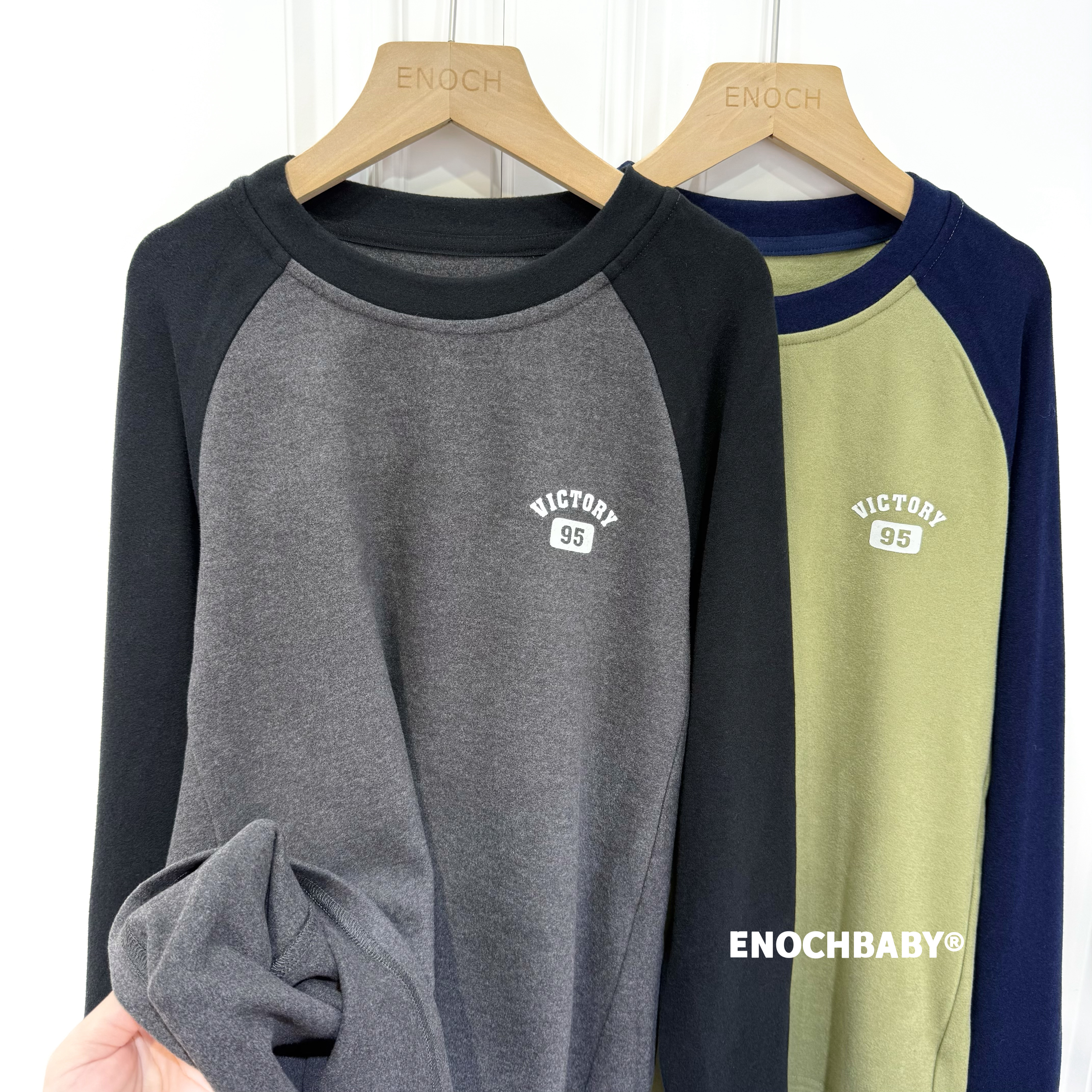 ENOCHBABY冬季新款儿童软糯打底衫抗静电保暖绒T恒温外穿打底T