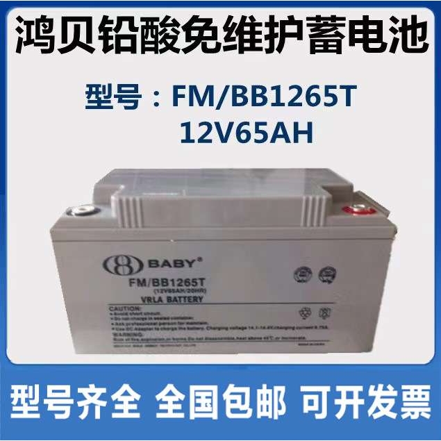 BABY上海鸿贝铅酸蓄电池FM/BB1265T 12V65AH 20HR 直流屏EPS UPS