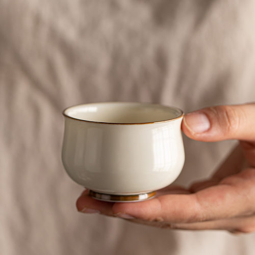 陶瓷品茗杯单个定窑茶杯单杯功夫