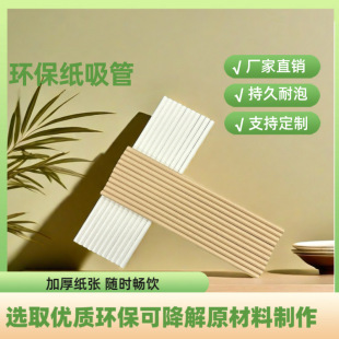 纸吸管可降解一次性吸管保障耐久泡平头尖头奶茶咖啡可用