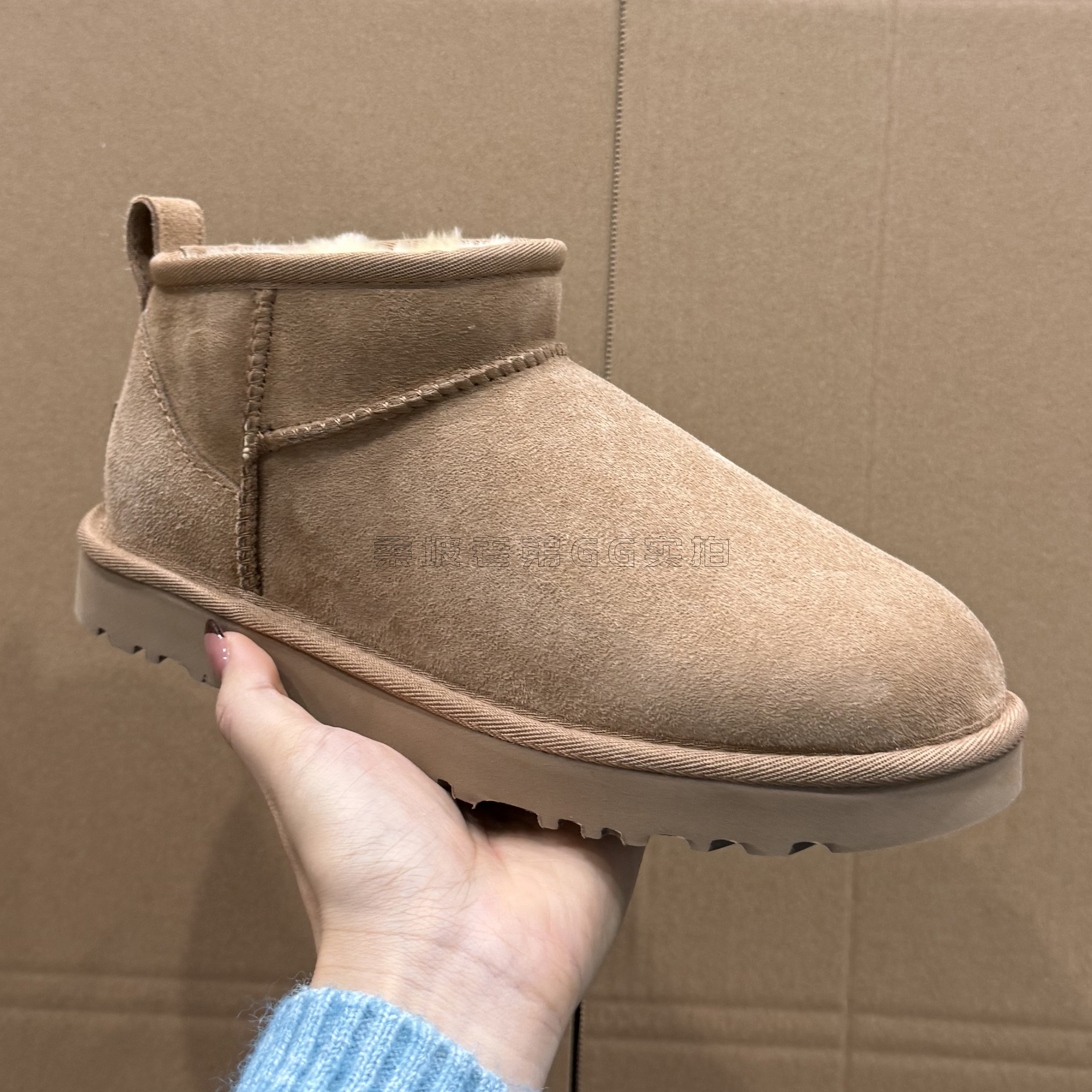 【顺丰包邮】桑坡6109雪地靴羊皮毛一体保暖棉靴一脚蹬经典款栗色