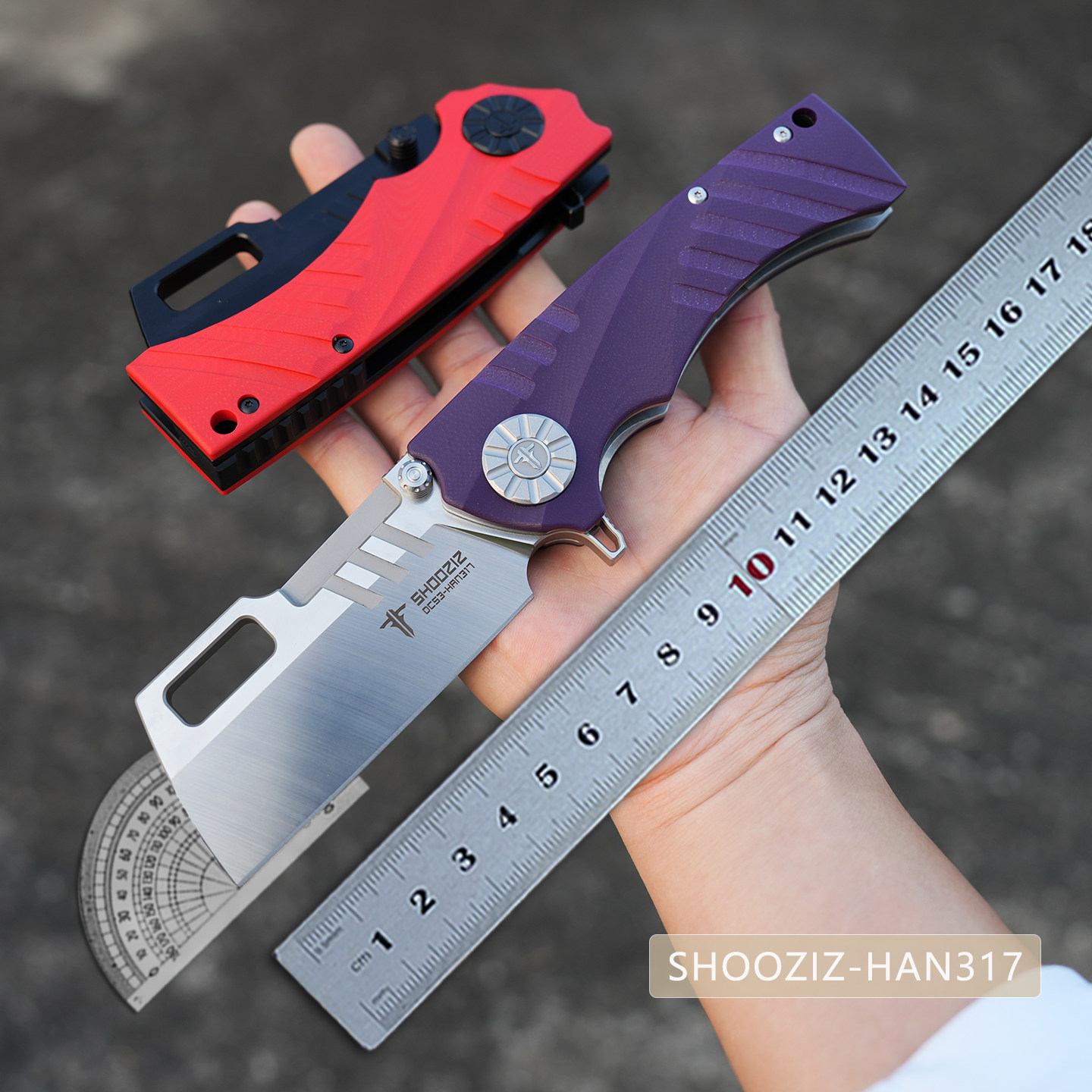 SHOOZIZ HAN317 折刀 DC53钢 深冷 折叠刀 G10手柄 户外重折菜刀