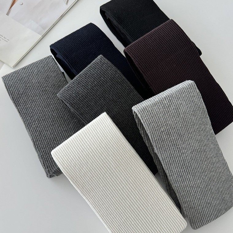 新款竖条纹踩脚裤袜灰色显瘦打底袜秀场欧货潮袜螺纹棉美腿裤袜