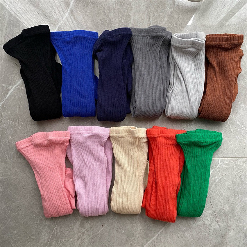 韩版光版彩色坑条直角连裤袜打底外穿时髦打底裤网红两色打底袜女