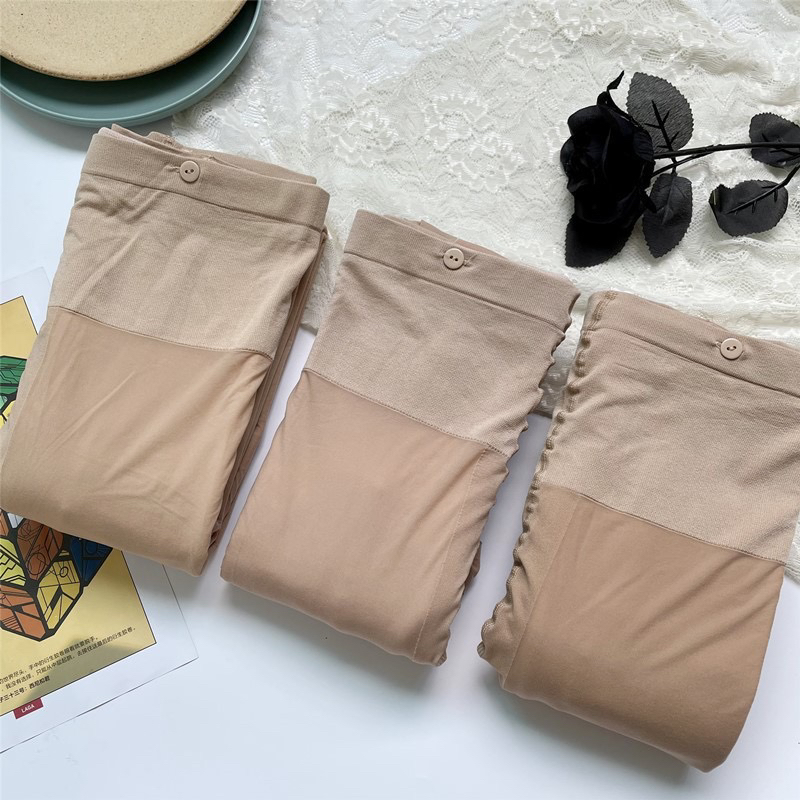 秋冬可拆卸替换双层光腿袜肤色T档纽扣加绒保暖打底连裤袜肉丝袜