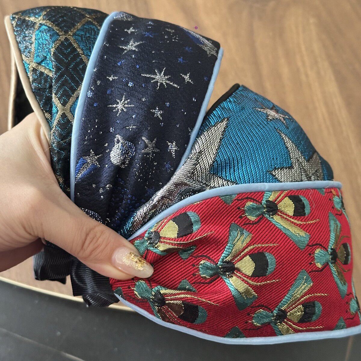 亮丝织花加宽发箍花纹包边国风古典彩色高级感气质复古韩版小众潮