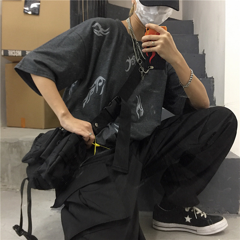 正品保证夏季超火cec网红T恤男生短袖情侣潮牌宽松韩版潮流五分袖上衣潮丅