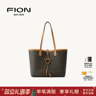 Fion菲安妮迪士尼米奇老花托特包包女大容量单肩手提包FAAFRLV050