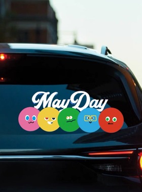 五月天演唱会mayday5525表情球明星应援物周边贴纸行李箱油箱车贴