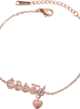 钛钢手链女韩国气质网红ins个性英文字母手饰配饰品闺蜜轻奢百搭