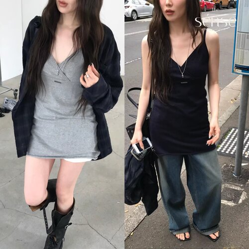 松弛吊带连衣裙修身显瘦背心裙