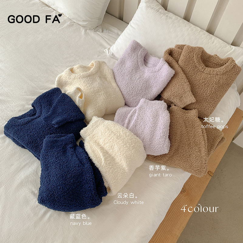 HENNYRUE女士半边绒家居服套装