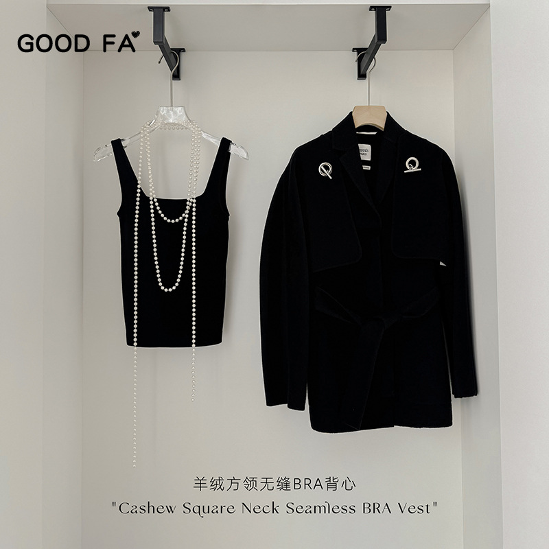 GOODFA羊绒女带胸垫吊带背心