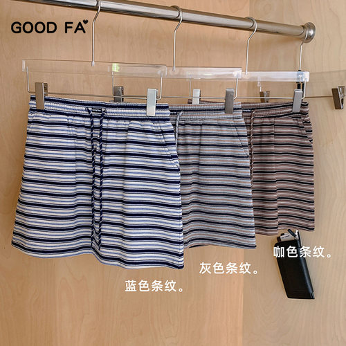 HENNYRUE女士纯棉条纹短裙