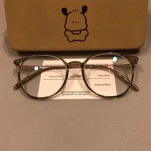 小红书奶栗子棕眼镜女可配度数防蓝光素颜天菜眼镜框小框架韩版 潮