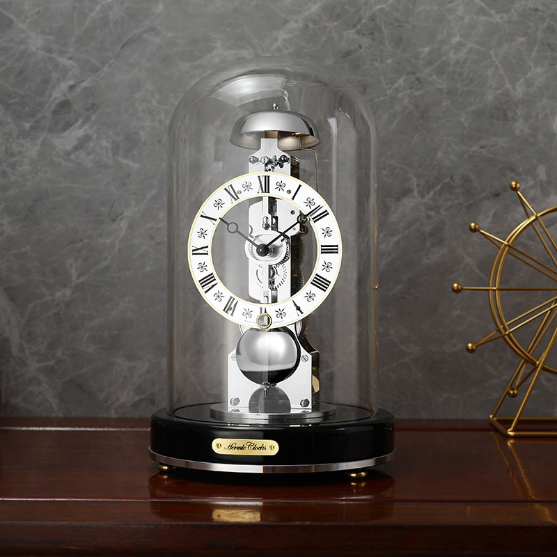hermle赫姆勒座钟机械钟客厅家用报时轻奢复古坐钟摆件桌面台钟表
