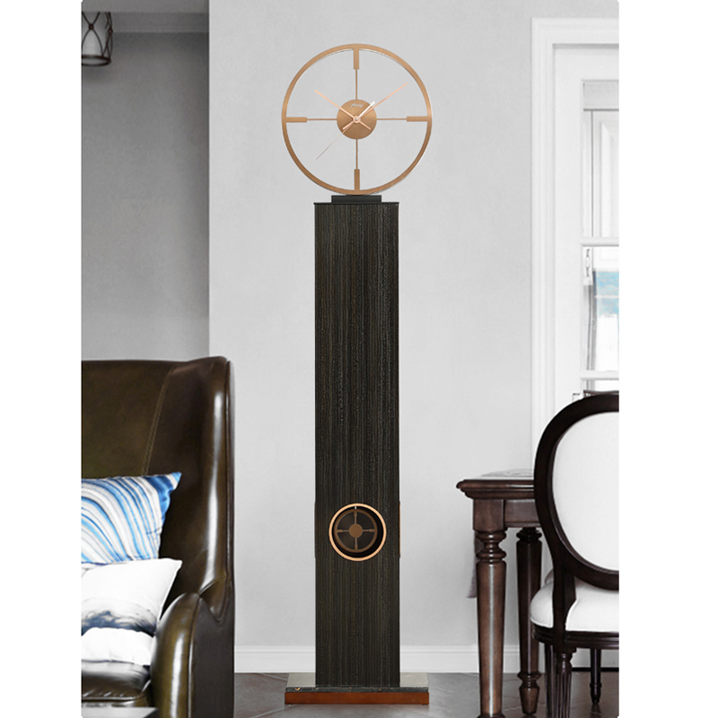 现代简约落地钟客厅家用时尚座钟轻奢摆件美式立钟静音石英坐钟表