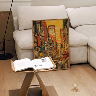 日本风景装饰画挂画画框墙壁画大阪复古怀旧风中古风日式道顿堀