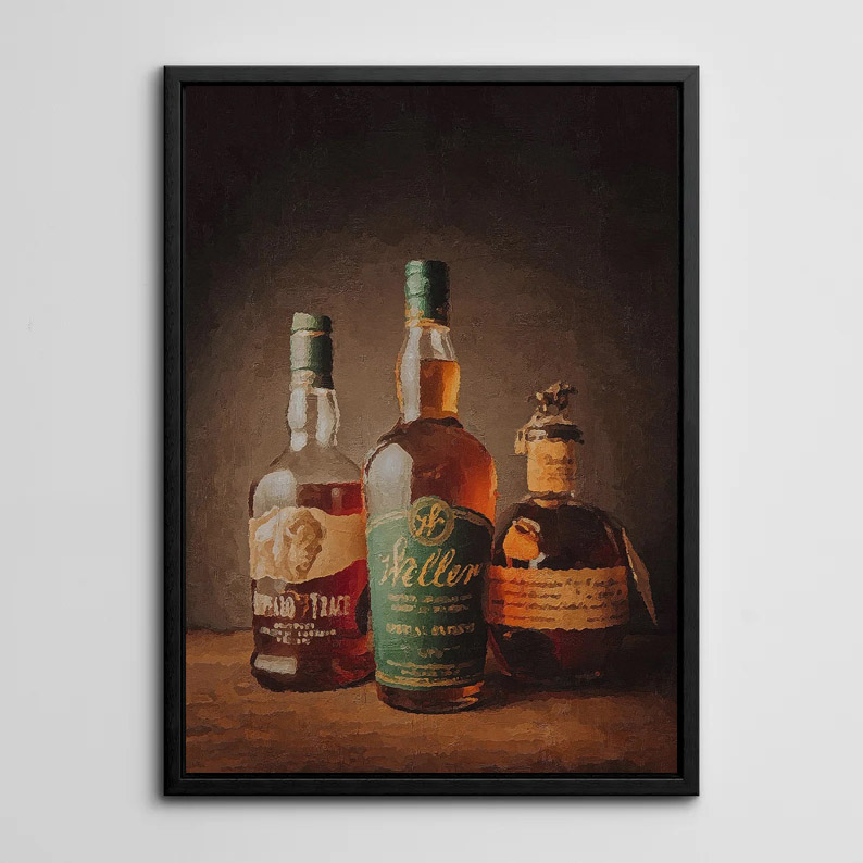 装饰画有框画挂画墙壁威士忌酒吧酒柜吧台Bourbon波旁Whiskey图片