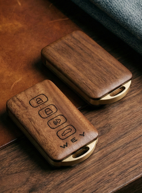 专用于魏牌魏派钥匙套改装蓝山DHT新能源高山包扣高档实木壳定制