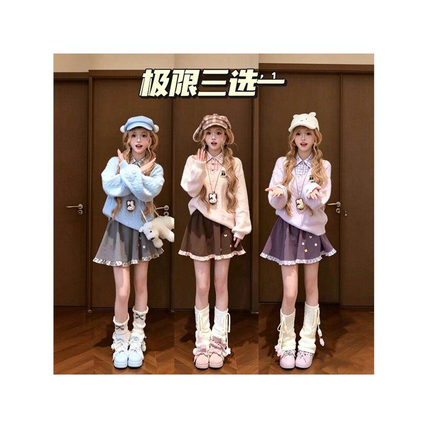 独特绝美学院风紫色假两