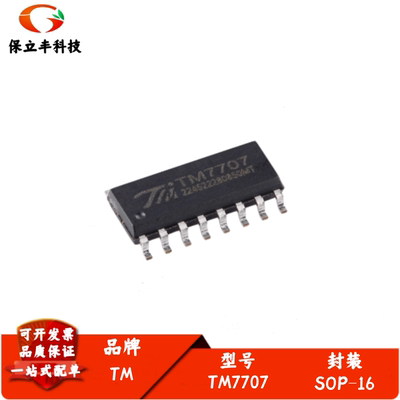 全新进口 TM7707 封装SOP-16 双通道全差分输入的24位A/D转换芯片