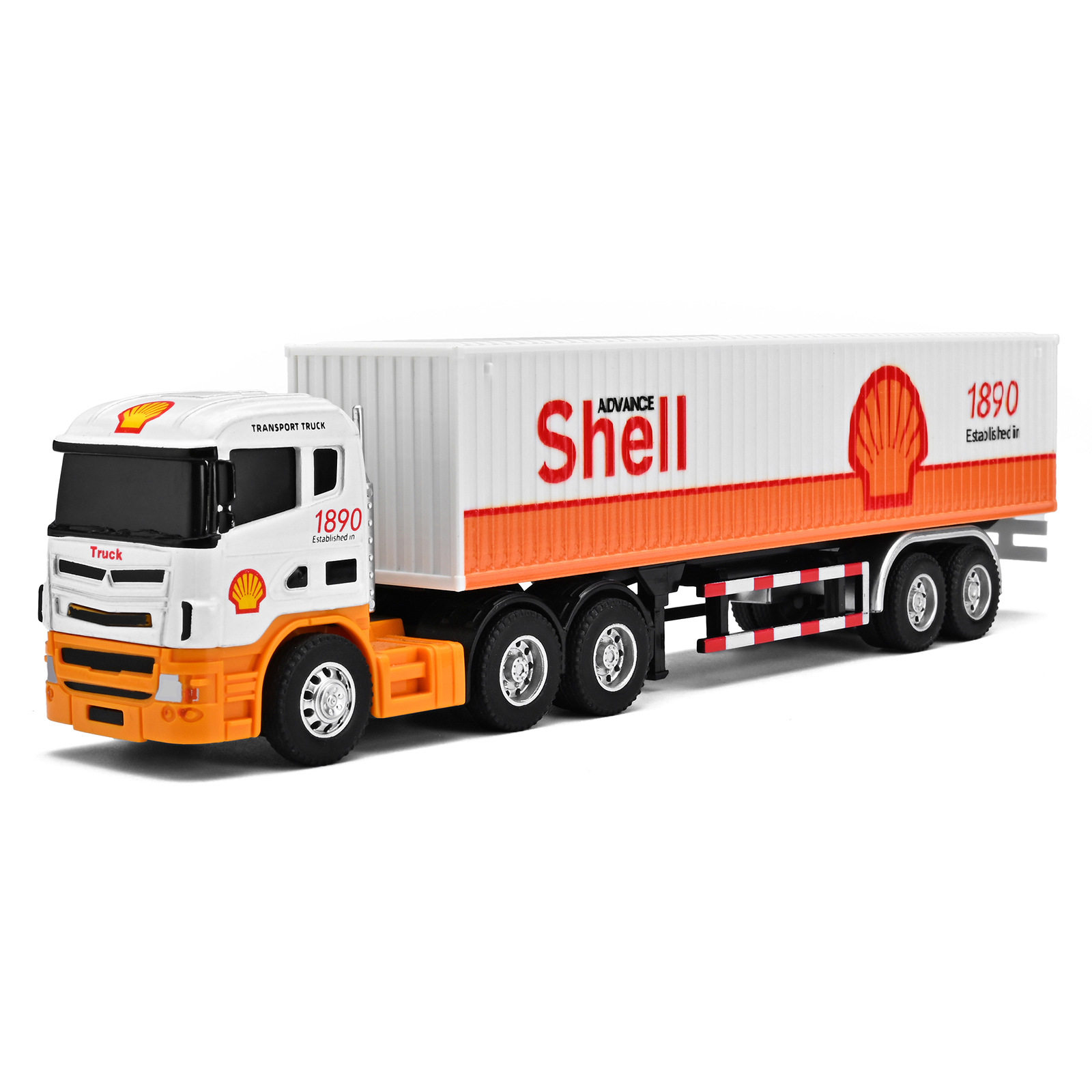 （哇噢定制）仿真斯堪货柜车美式冷冻车合金车模游乐园摆摊批发